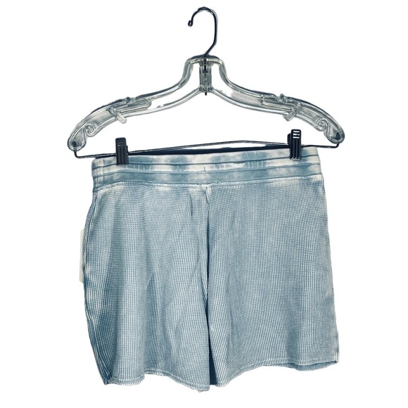 Splendid shorts tie waist thermal waffle mineral wash raw hem blue size XS - Picture 4 of 12